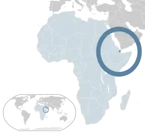 Расположение современного Джибути, где находилась русская колония