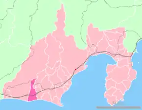 Poziția localității Iwata