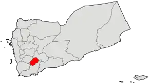Harta guvernoratului Ad Dali'  în cadrul Yemenului