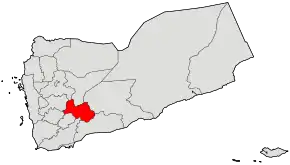 Harta guvernoratului Al Bayda'  în cadrul Yemenului