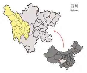 Poziția localității Prefectura autonomă tibetană Garzê