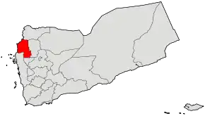 Harta guvernoratului Hajjah  în cadrul Yemenului