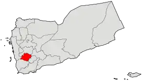 Harta guvernoratului Ibb  în cadrul Yemenului