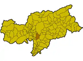 Poziția comunei în cadrul provinciei