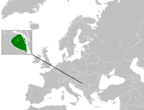 Amplasarea Liberland în cadrul Europei