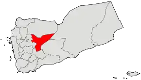 Harta guvernoratului Ma'rib  în cadrul Yemenului