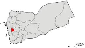 Harta guvernoratului Raymah în cadrul Yemenului