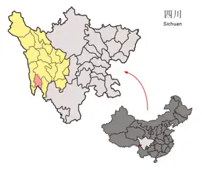 Poziția localității Districtul Xiangcheng