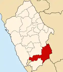 Harta localizării provinciei în cadrul regiunii Ancash