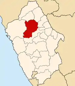 Harta localizării provinciei în cadrul regiunii Ancash