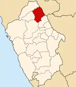 Harta localizării provinciei în cadrul regiunii Ancash