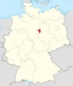 Amplasarea districtului Helmstedt în Germania