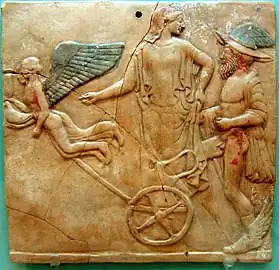 Relief din Locri cu Eros, Afrodita și Hermes