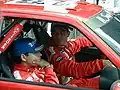 Loeb and Elena at the 2001 Rally Finland