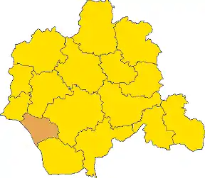 Poziția  Augustdorf pe harta districtului Lippe