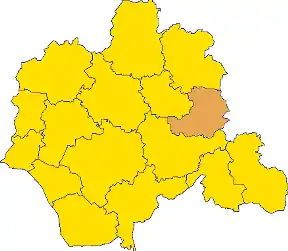Poziția orașului Barntrup pe harta districtului Lippe