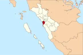 Location of Padang in West Sumatra