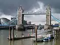 Tower Bridge seen from the north bank of the Thames
