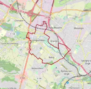 Poziția localității Longjumeau