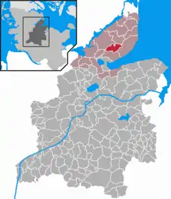 Poziția  Loose pe harta districtului Rendsburg-Eckernförde