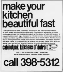 Exemplu de publicație cu Lorem Ipsum - Detroit Free Press - 8 Noiembrie 1970