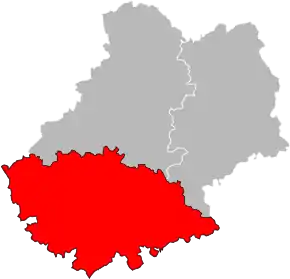 Arondismentul Cahors în cadrul departamentului Lot
