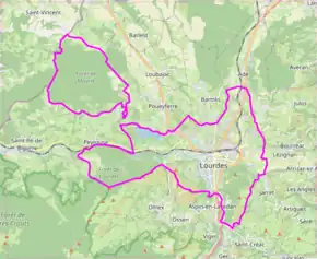 Poziția localității Lourdes