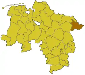 Poziția regiunii Districtul Lüchow-Dannenberg