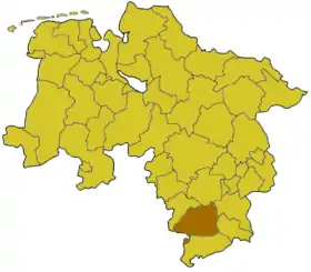 Poziția regiunii Districtul Northeim