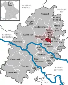 Poziția comunei Ludwigschorgast pe harta districtului Kulmbach