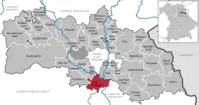Poziția Luhe-Wildenau pe harta districtului Neustadt a.d.Waldnaab
