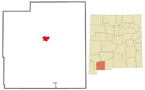 Poziția localității Deming, New Mexico