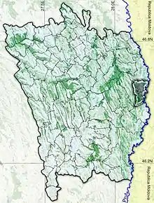 Amplasarea în cadrul județului