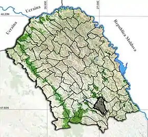 Amplasarea în cadrul județului