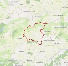 Poziția localității Lussan-Adeilhac