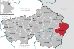 Poziția Mähring pe harta districtului Tirschenreuth