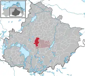 Poziția  Möllenhagen pe harta districtului Mecklenburgische Seenplatte