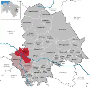 Poziția localității Müden (Aller)