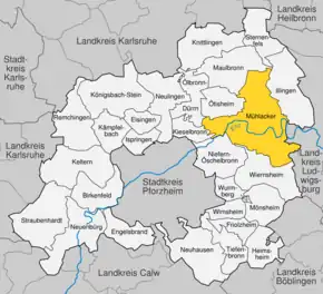 Poziția localității Mühlacker