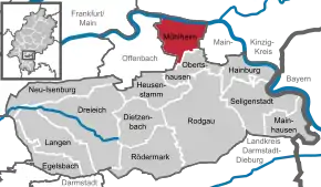 Poziția localității Mühlheim am Main