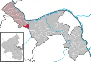 Poziția  Münster-Sarmsheim pe harta districtului Mainz-Bingen