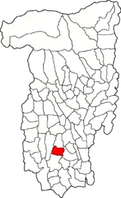 Amplasarea în cadrul județului