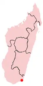 Poziția localității Tôlanaro