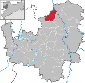 Poziția Machern pe harta districtului Leipzig