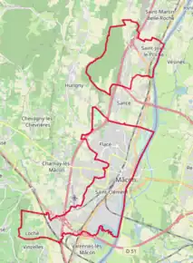 Poziția localității Mâcon