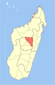 Harta regiunii Analamanga în cadrul Madagascarului