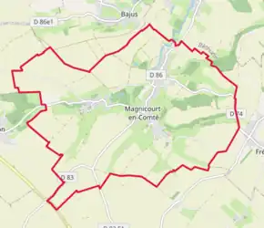 Poziția localității Magnicourt-en-Comte