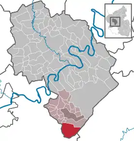 Poziția ortsgemeinde Malborn pe harta districtului Bernkastel-Wittlich