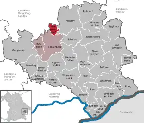 Poziția  Malgersdorf pe harta districtului Rottal-Inn