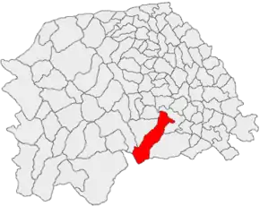 Amplasarea în cadrul județului